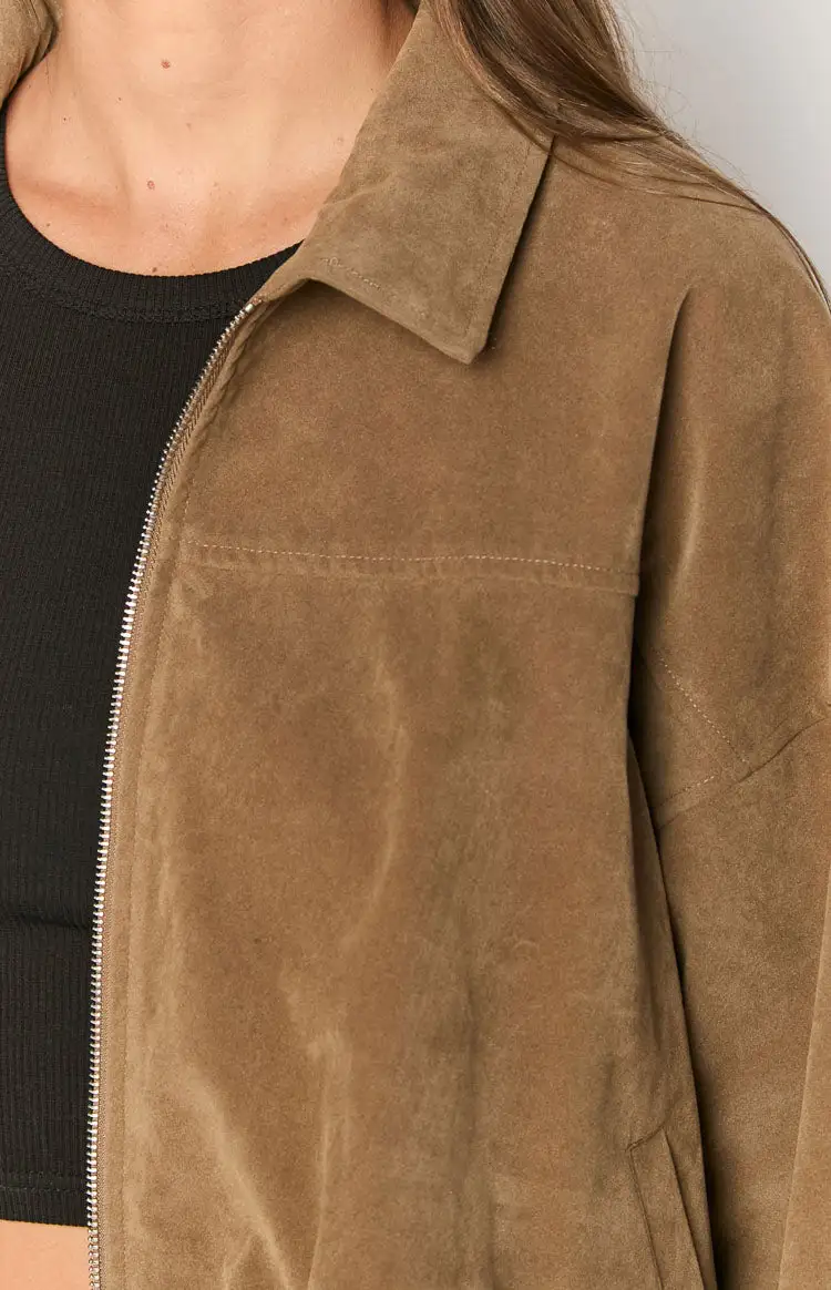 Bomber Suedette Bubble Jacket