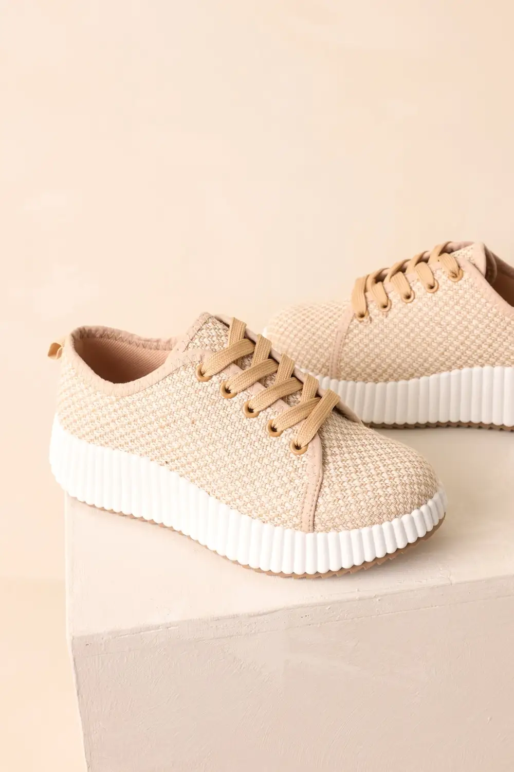 Woven Platform Sneakers