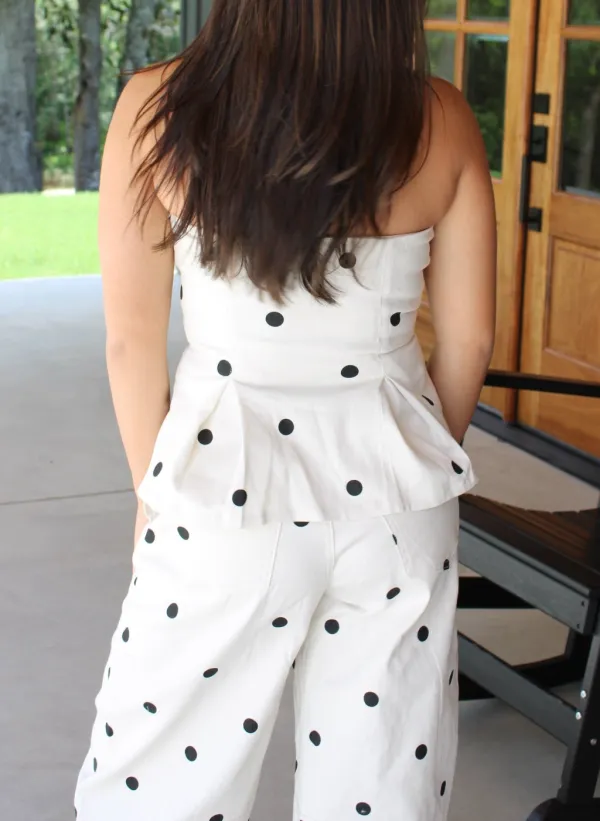 Easy Dot Barrel Pants Set