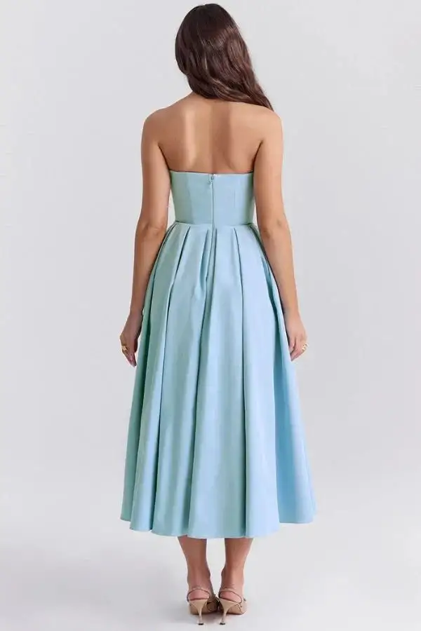 Strapless Silhouette Midi Dress