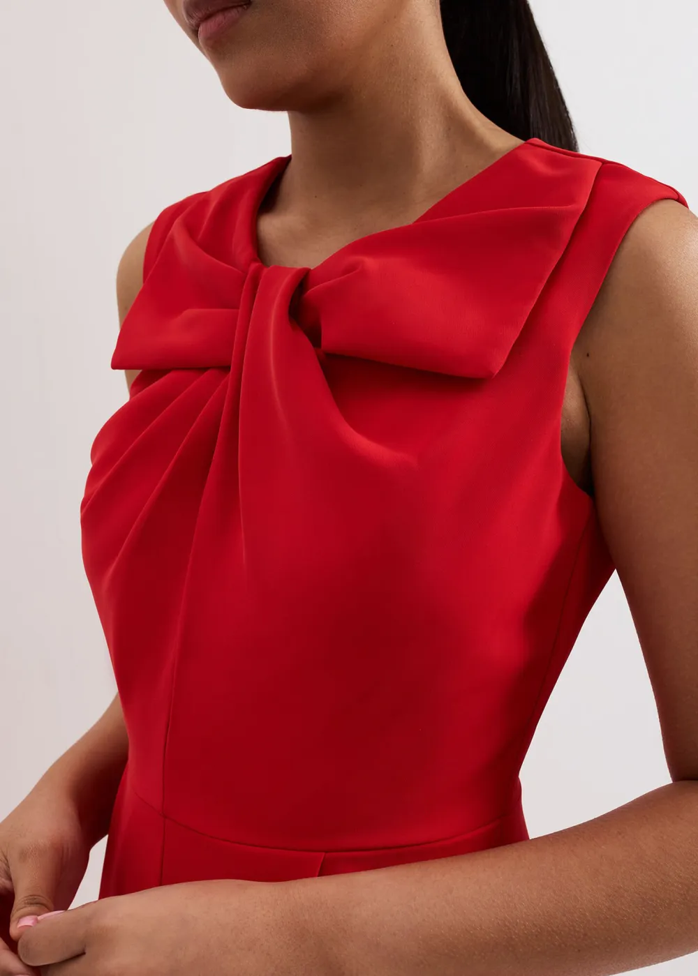 Intellectual Art Bow Design Sleeveless Bodysuit