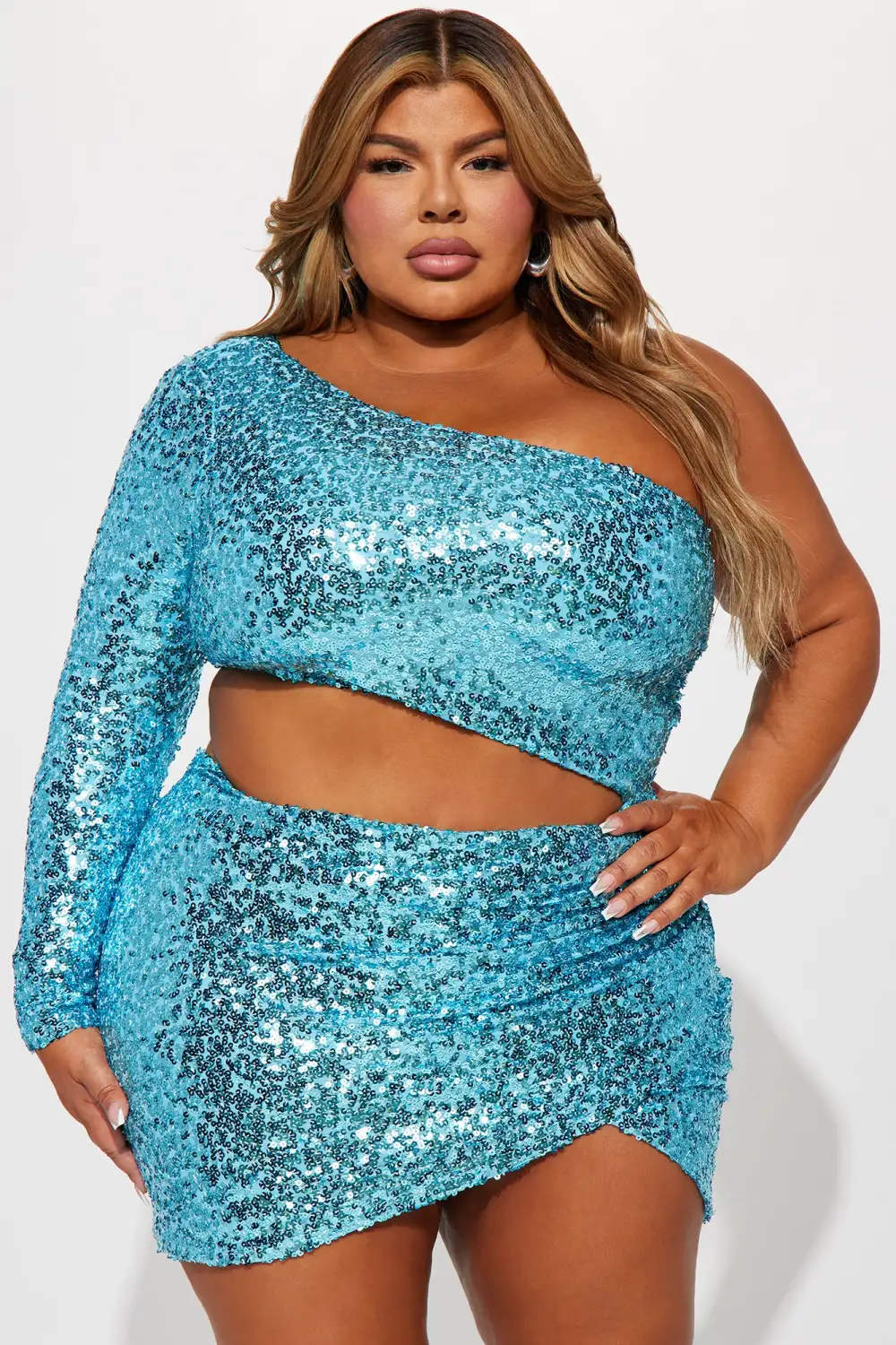 Brie Sequin Mini Dress - Blue