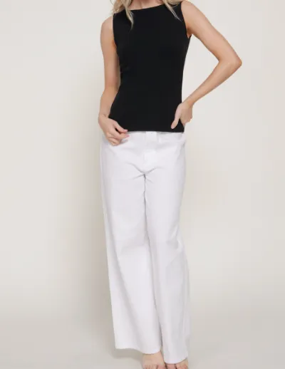 Boatneck Sleeveless Knit Top
