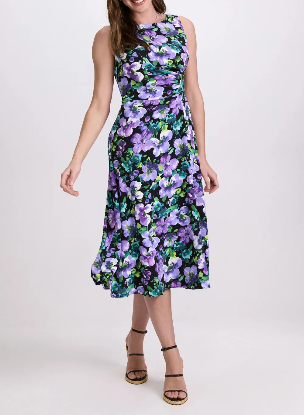 Floral Print Round Neck Dress