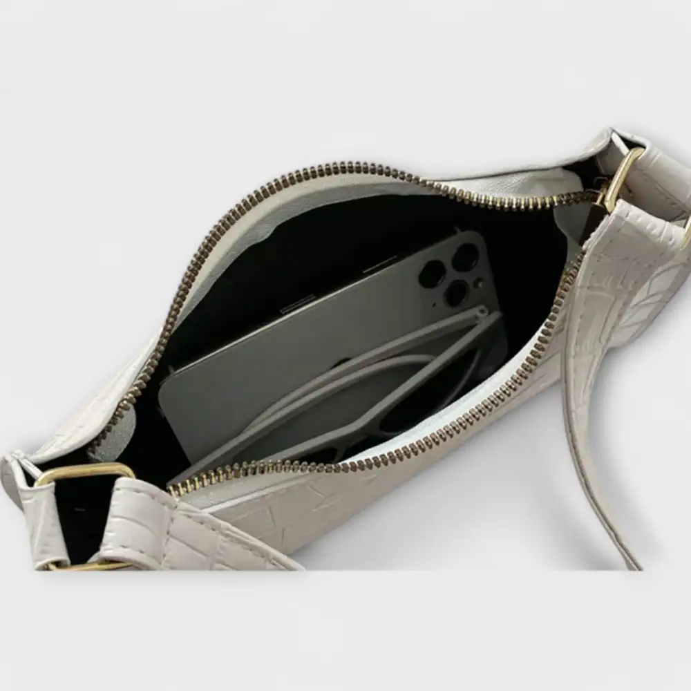 Structured Foldover Leather Handbag