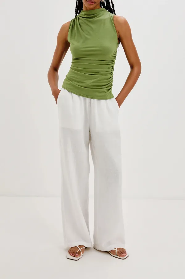 Ruffled Waist-Hugging Women's Blouse