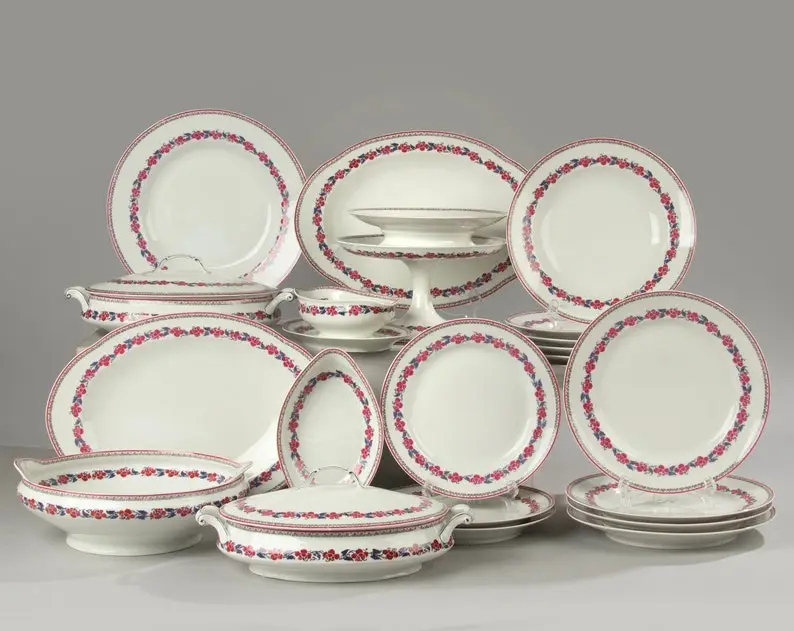 22-Piece Set Art Deco Dinnerware - Lanternier Limoges