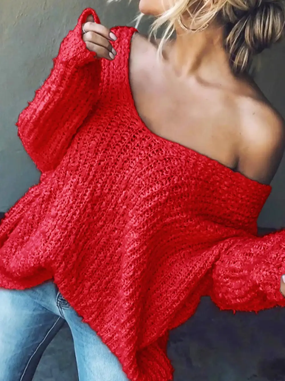 Easygoing Drop Shoulder Knit Sweater