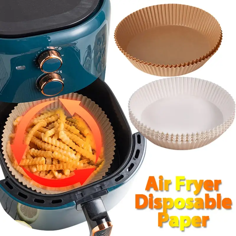 (Store Closing Sale) 50 PCS Air Fryer Disposable Paper Liner, Non-stick Disposable Air Fryer Liners, Baking Paper for Air Fryer Oil-proof, Water-proof, Parchment for Baking Roasting Microwave