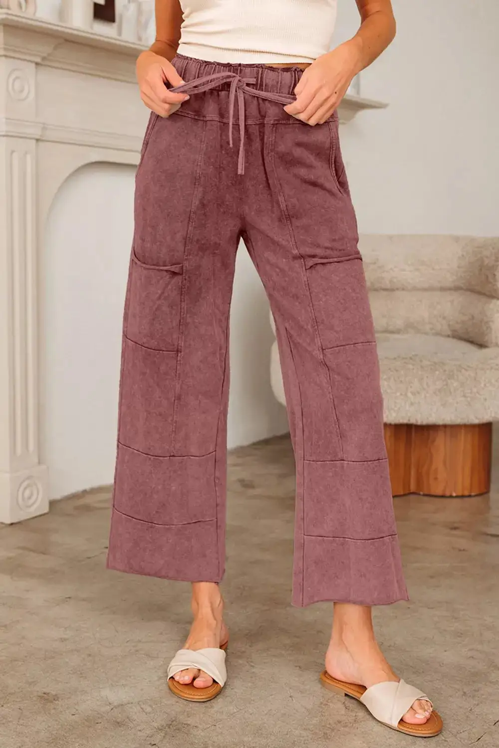Wash Wide Leg Pants