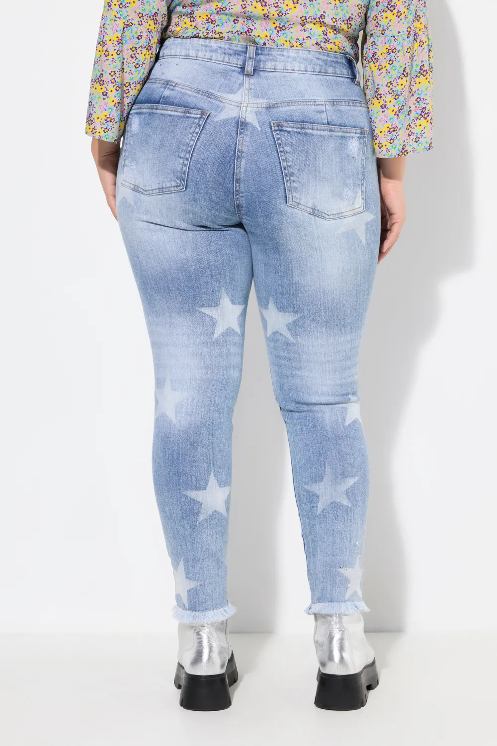 Contrast Elastic Jeans