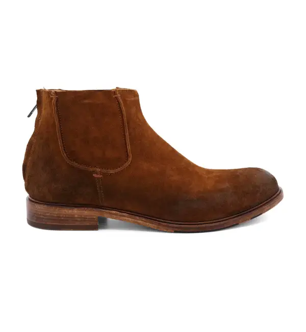 Back Zip Suede Heritage Ankle Boots