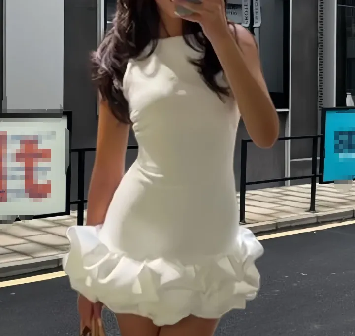 Women's Sweet Summer Ruffle Hem Bubble Dress