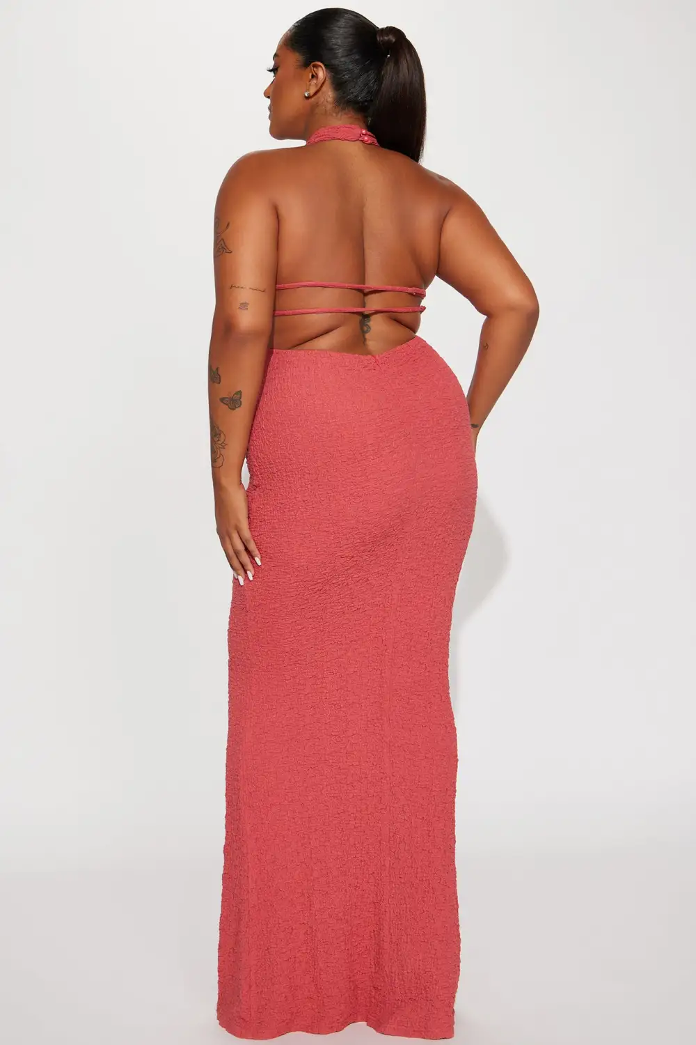 Taelynn Textured Maxi Dress - Marsala