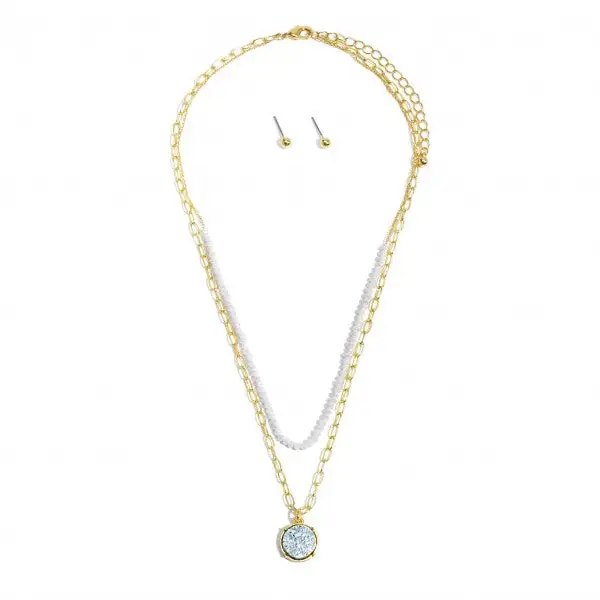 Layered Rhodium Ecklace Necklace
