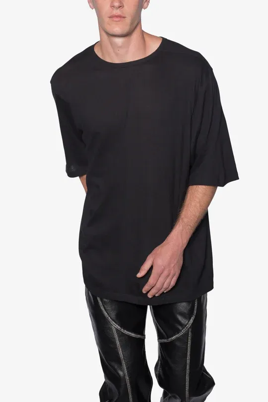 JET BLACK SHEER GAUZE T-SHIRT