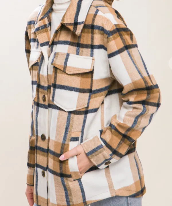 Plaid Shacket Casual Top