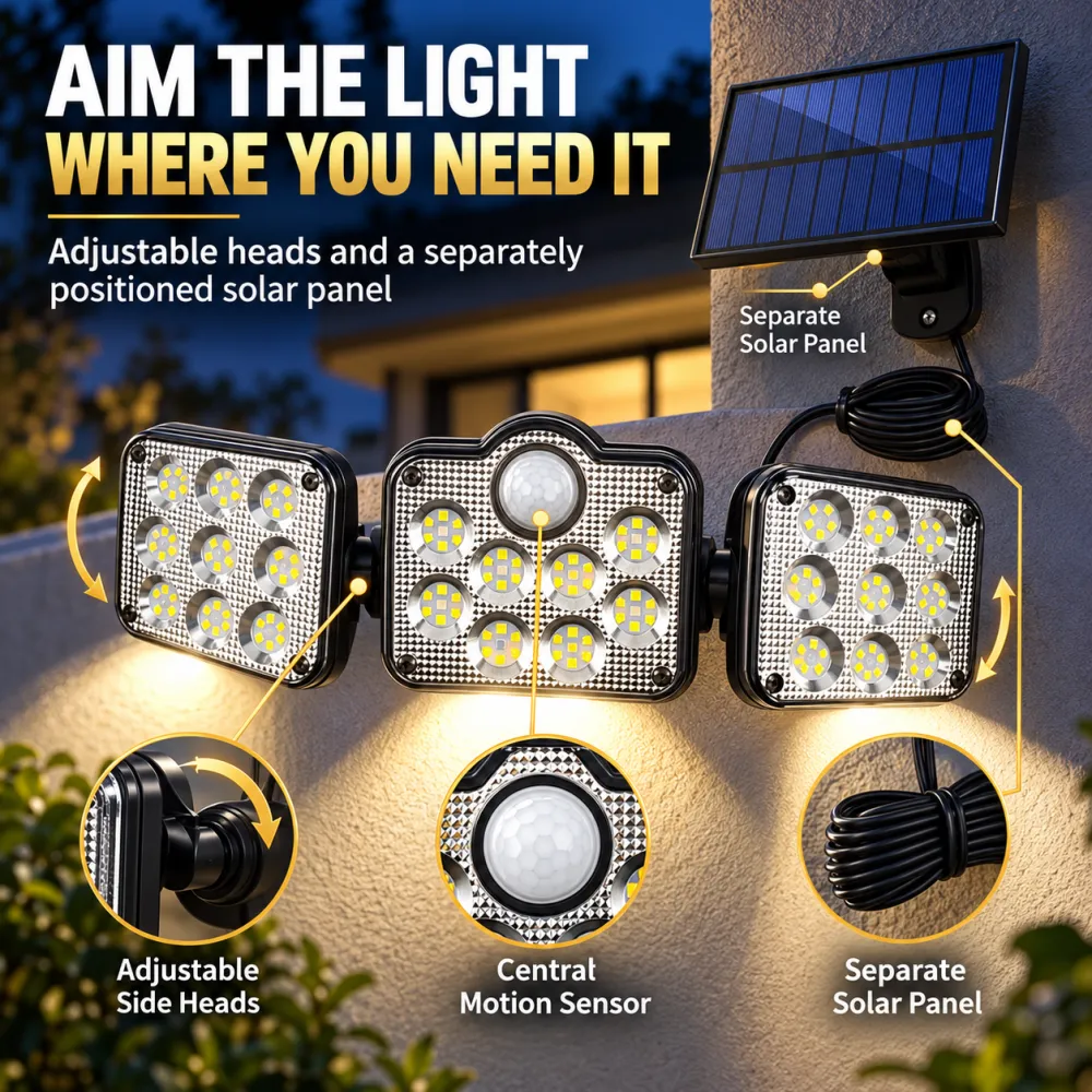 Solar Wall Light Motion Sensor Outdoor Adjustable Rotatable Garden Light Waterproof Lighting Corridor Small Street Lamp