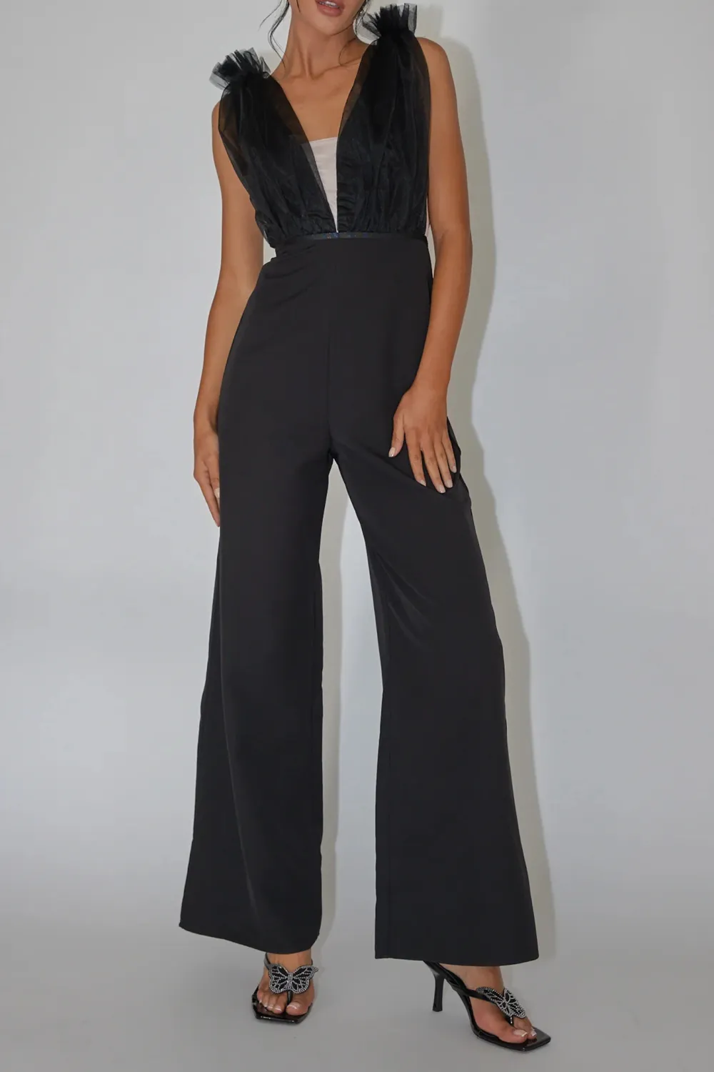 Elegant And Intellectual V-Neck Sleeveless Jumpsuit