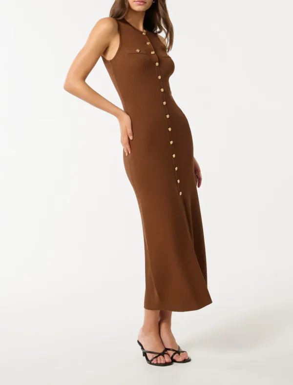Button Through Knit Dress