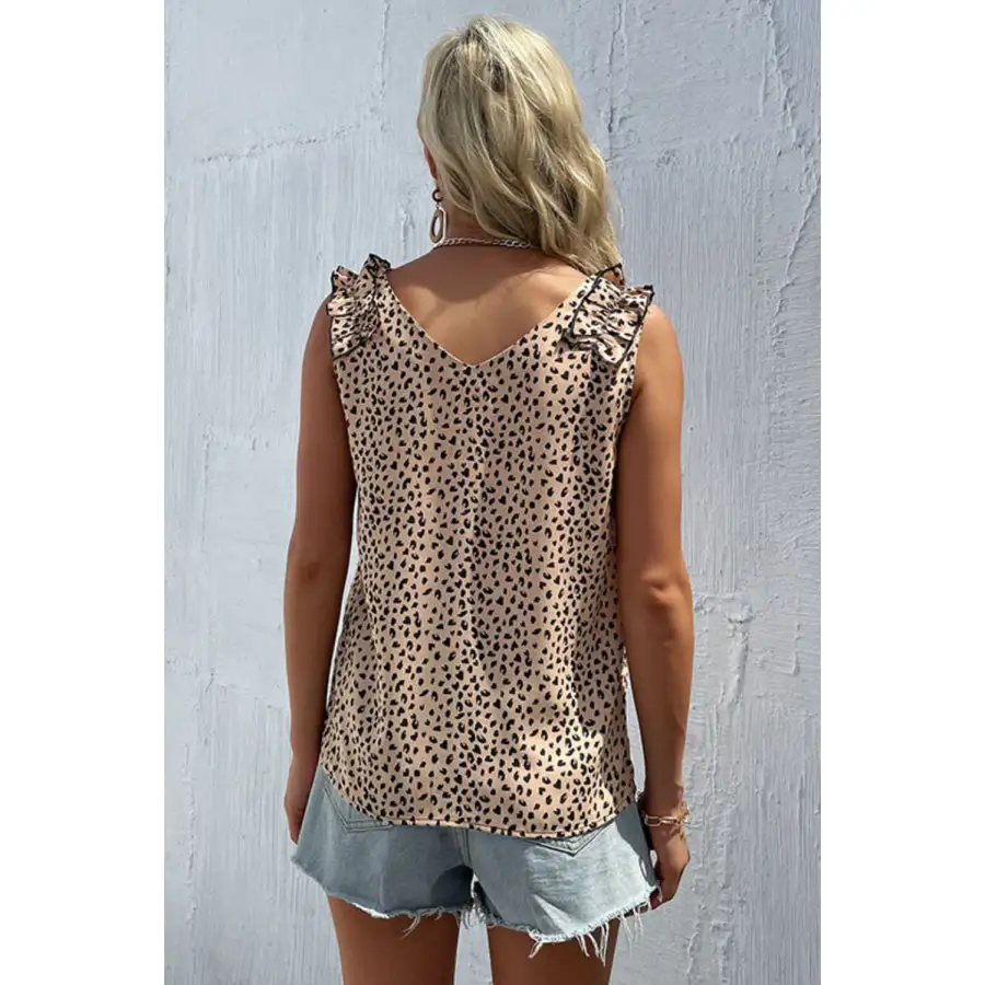 Frill Trim V Neck Tank