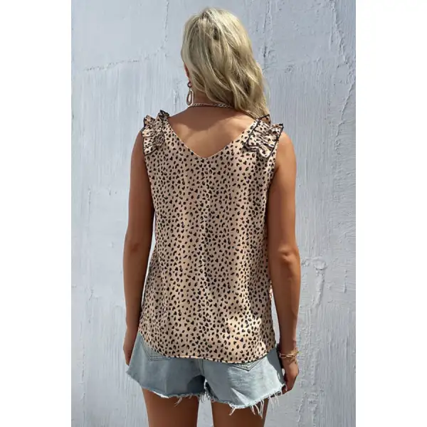 Frill Trim V Neck Tank