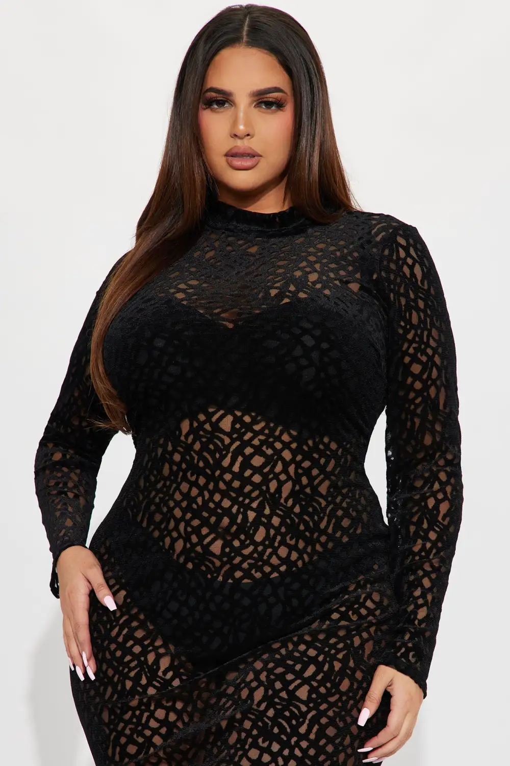 Danielle Velvet Maxi Dress - Black