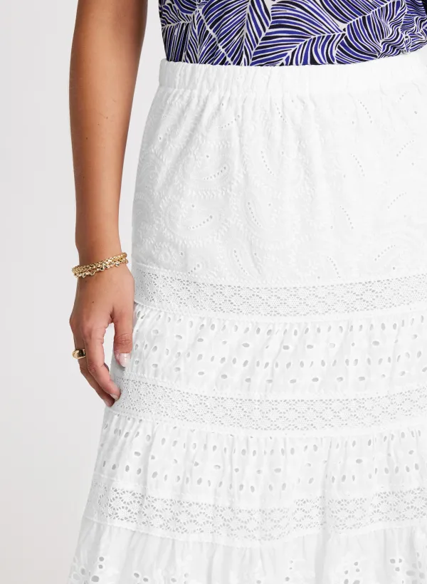 Lace Tiered A-Line Skirt