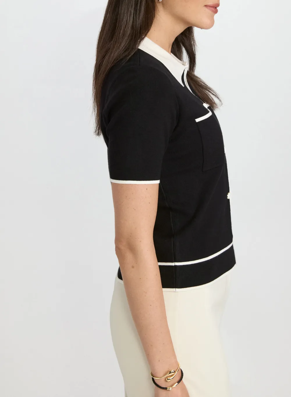 Black Knit Polo Shirt