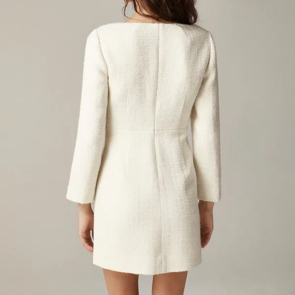 scoopneck dress in tweed