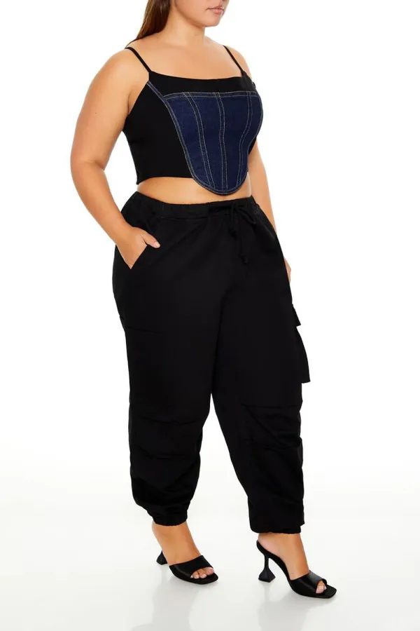 Plus Size High-Rise Cargo Joggers