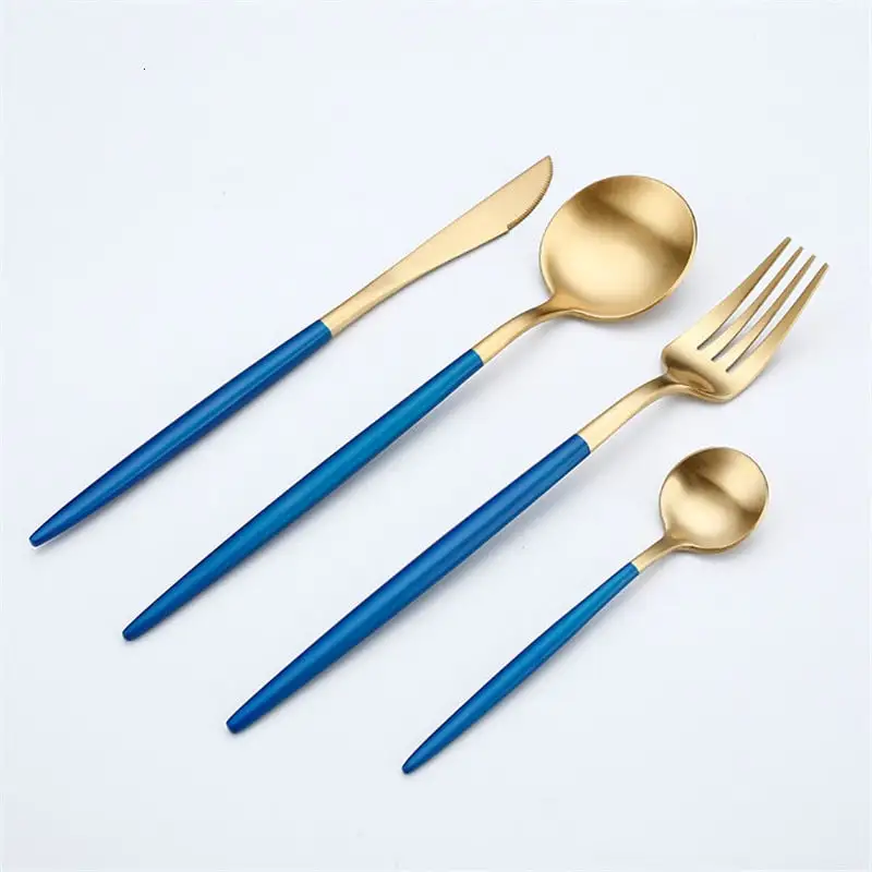 (Store Closing Sale) Rose Gold Tableware Set Stainless Steel Cutlery Set Western Food Tableware Luxury Fork Teaspoon Knife Cutlery Set fork spoon