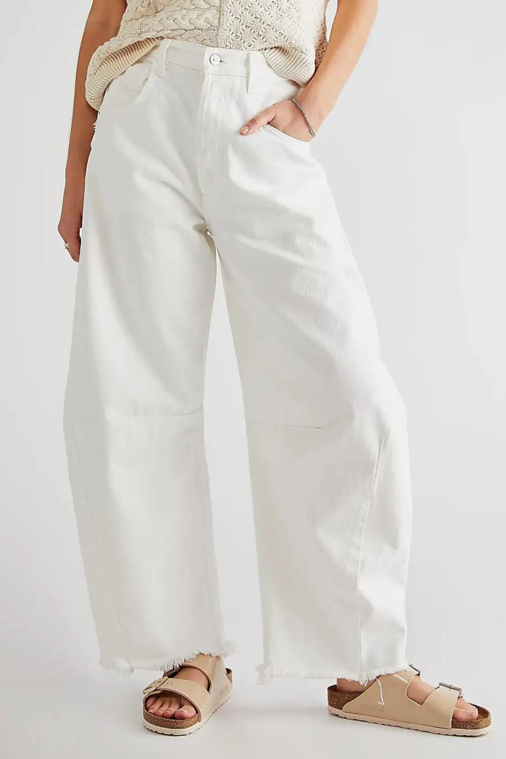 Cropped Straight Denim Pants