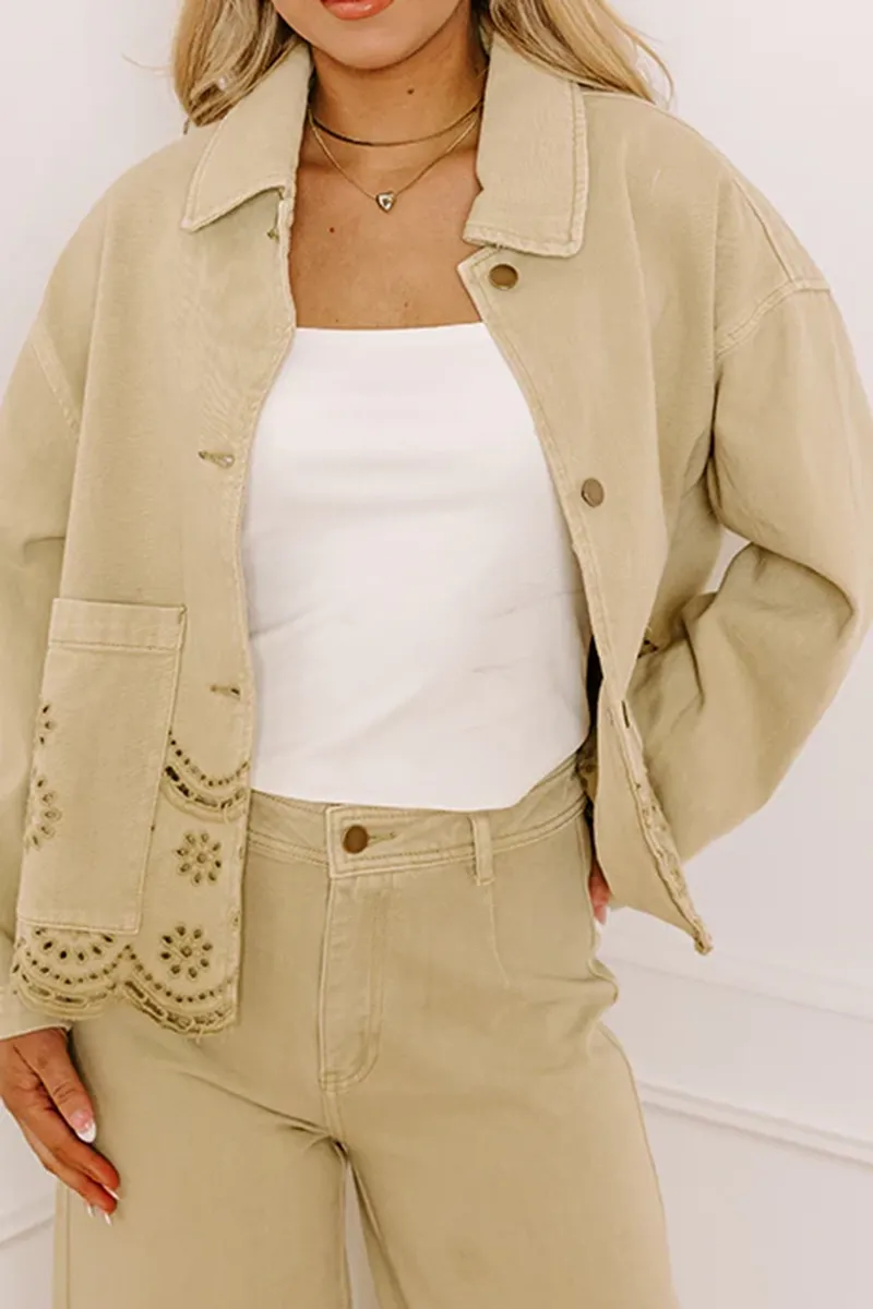 Wrinkle-Resistant And Versatile Hollowed-Out Women's Jacket