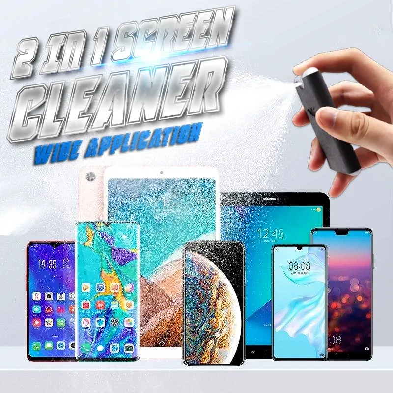 2-in-1 Screen Cleaner & Microfiber Cloth – Portable, Residue-Free, Gentle 🧽
