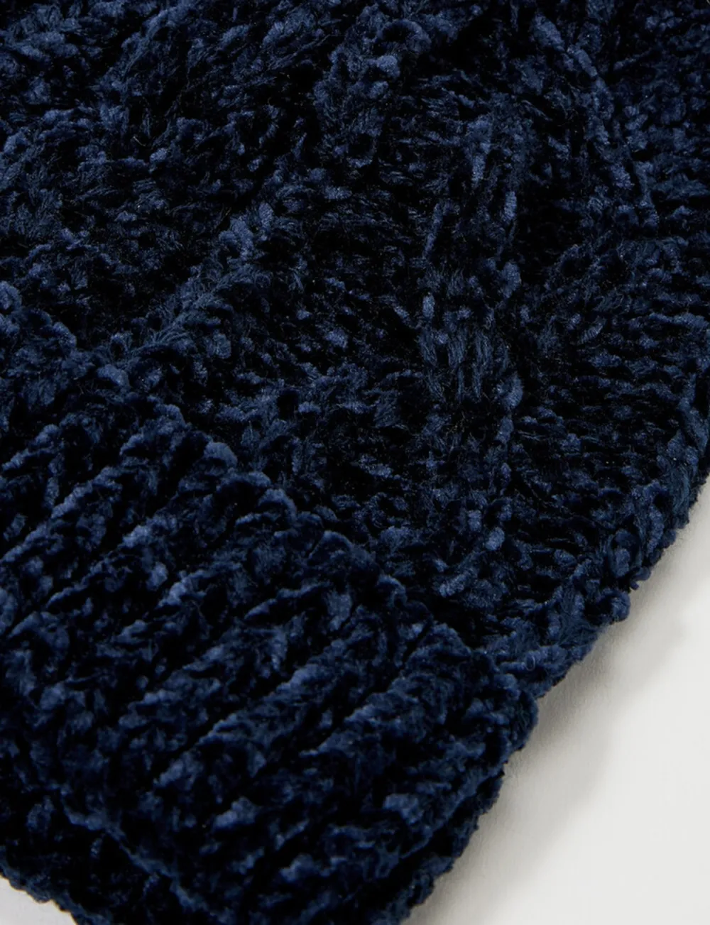 Navy Plain Knit Ribbed Hat