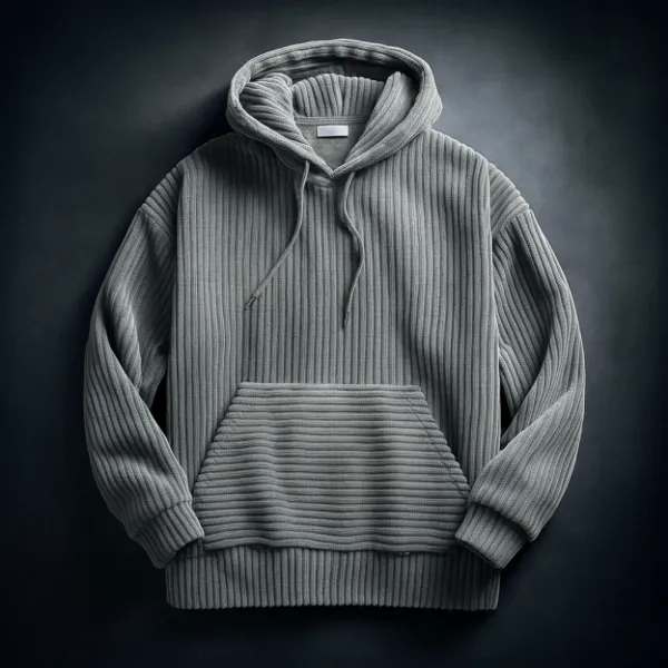 Corduroy Pullover Hooded Sweatshirt