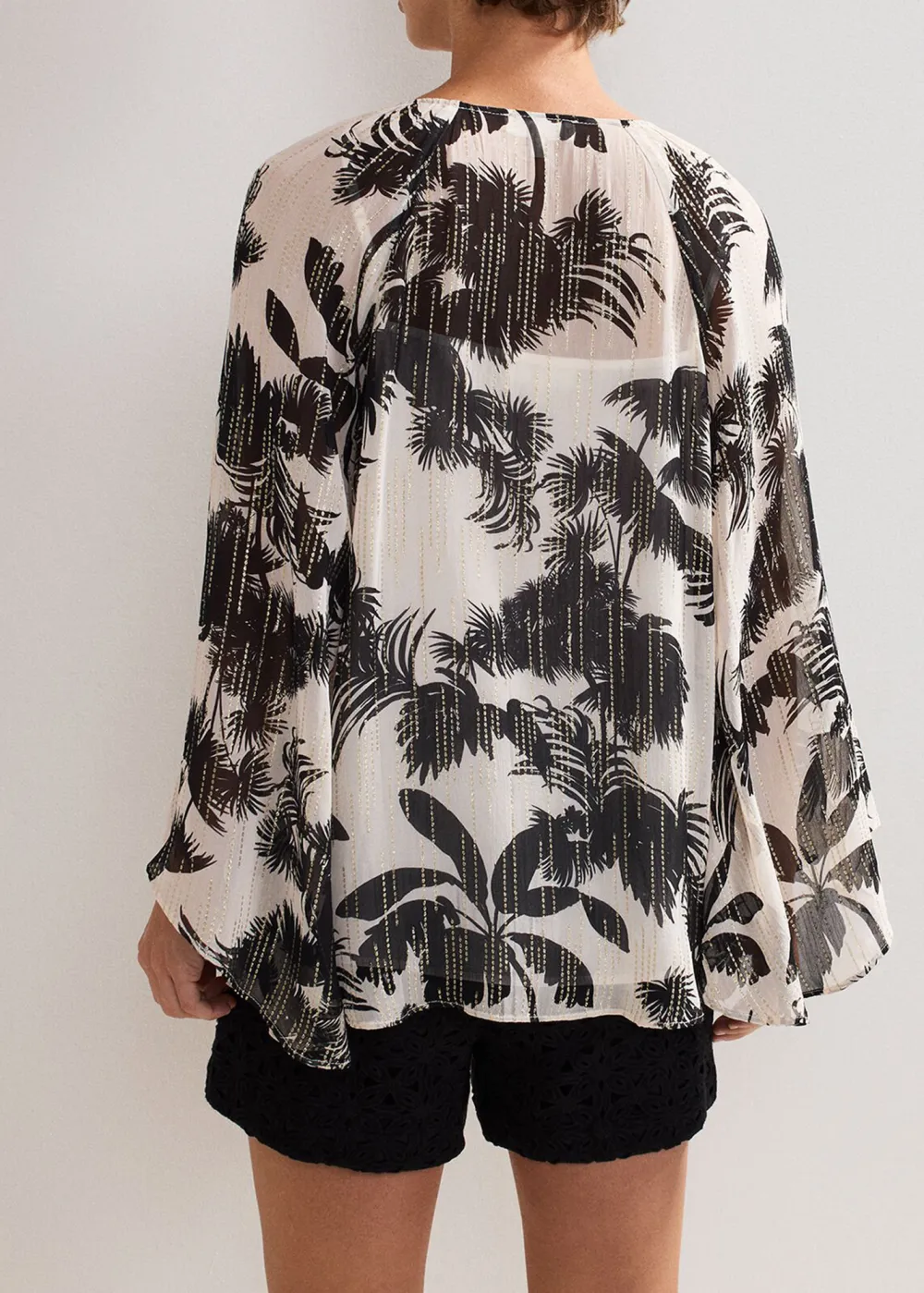 Stylish Flowy Tropical Print Ladies Top