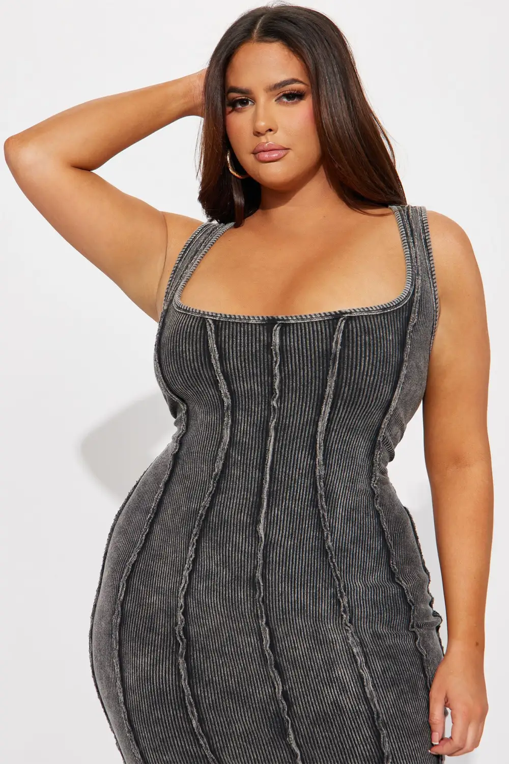Starlet Moments Racerback Midi Dress - Grey