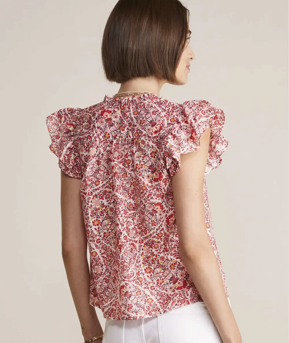 shaojunFenwick Paisley Ruffle Sleeve Top