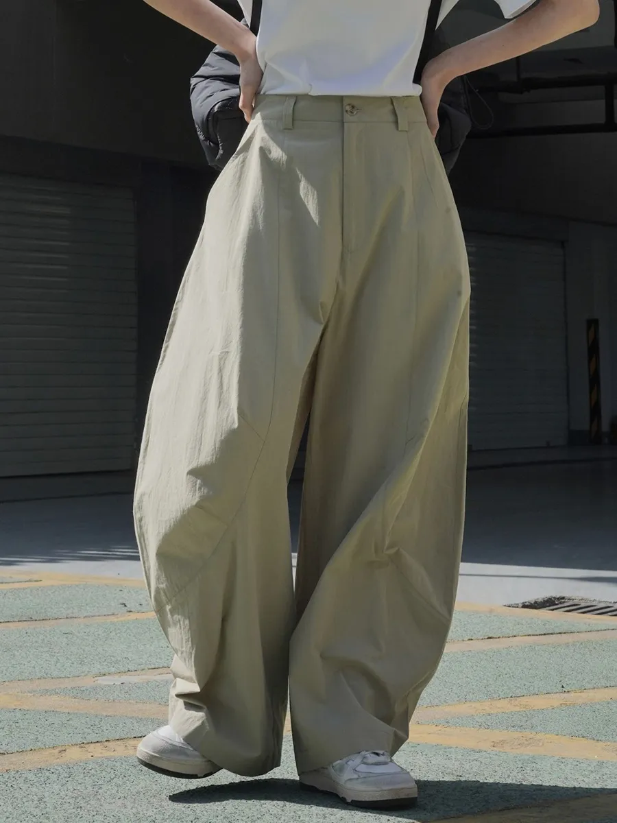 Women's Curved Wide-leg Slacks