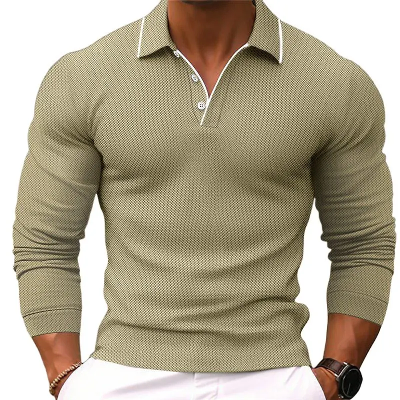 Classic Long Sleeve Collared Knit Shirt