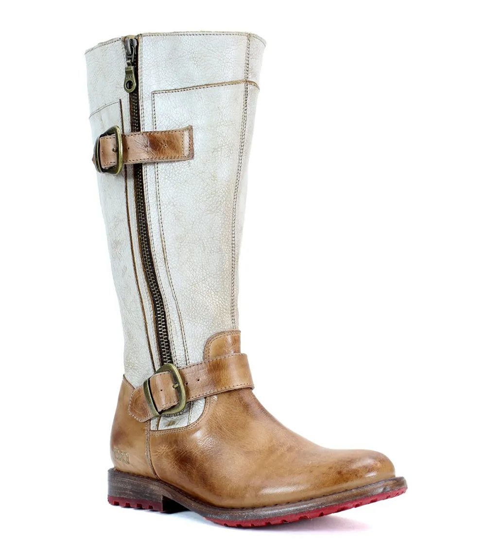 Women's Wide Calf Lug Sole Leather Heritage Knee High Boots