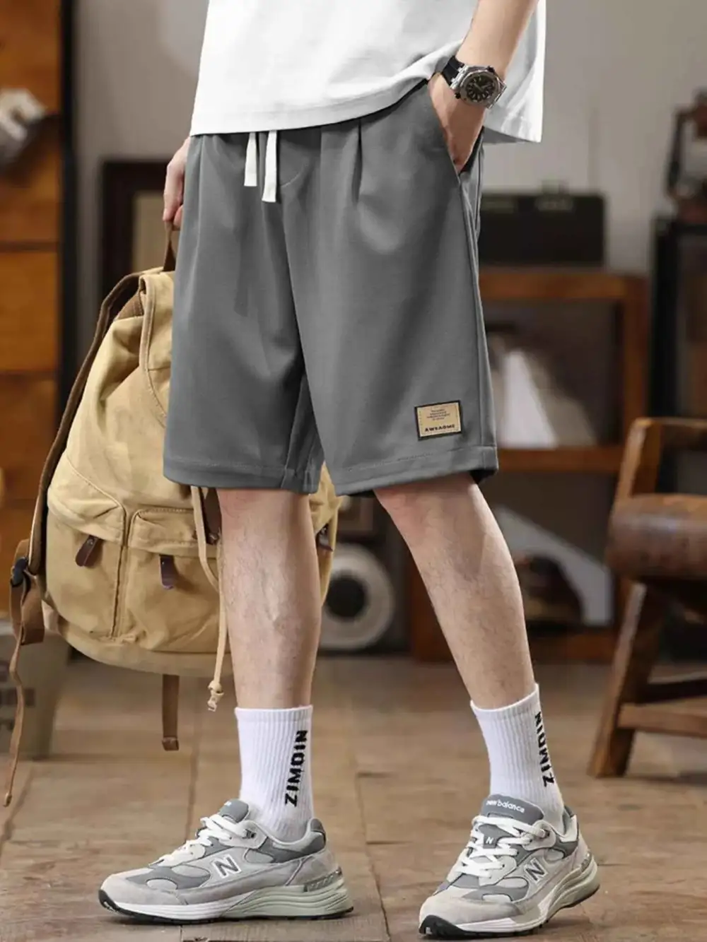 Casual Loose-Fit Drawstring Shorts