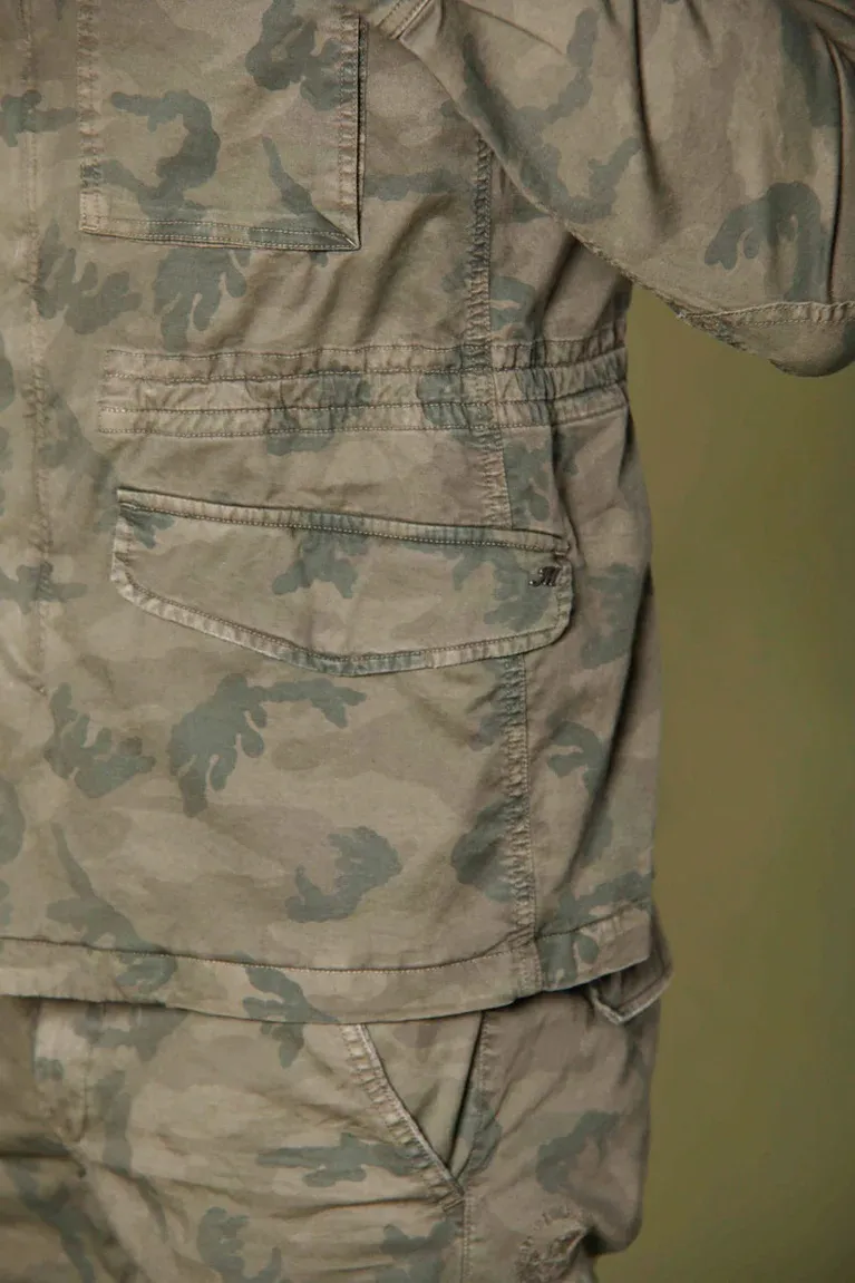 Men's Cotton Twill Camouflage Dark Green Jacket