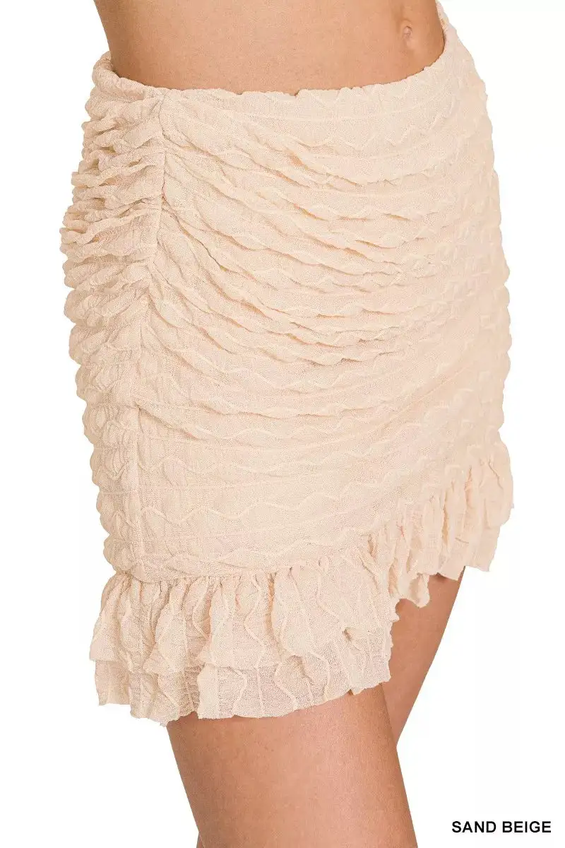 Easygoing Ruched Built Mini Skirt
