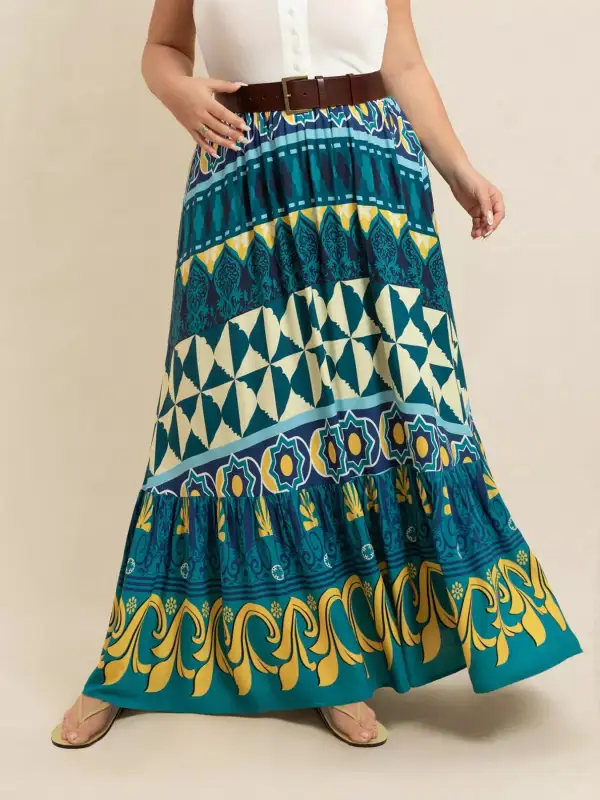 Printed Printed Maxi Skirt