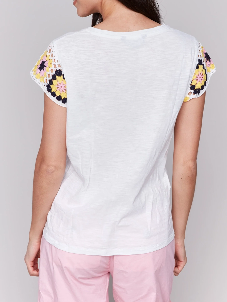 Creative Art Short Sleeve Ladies Top