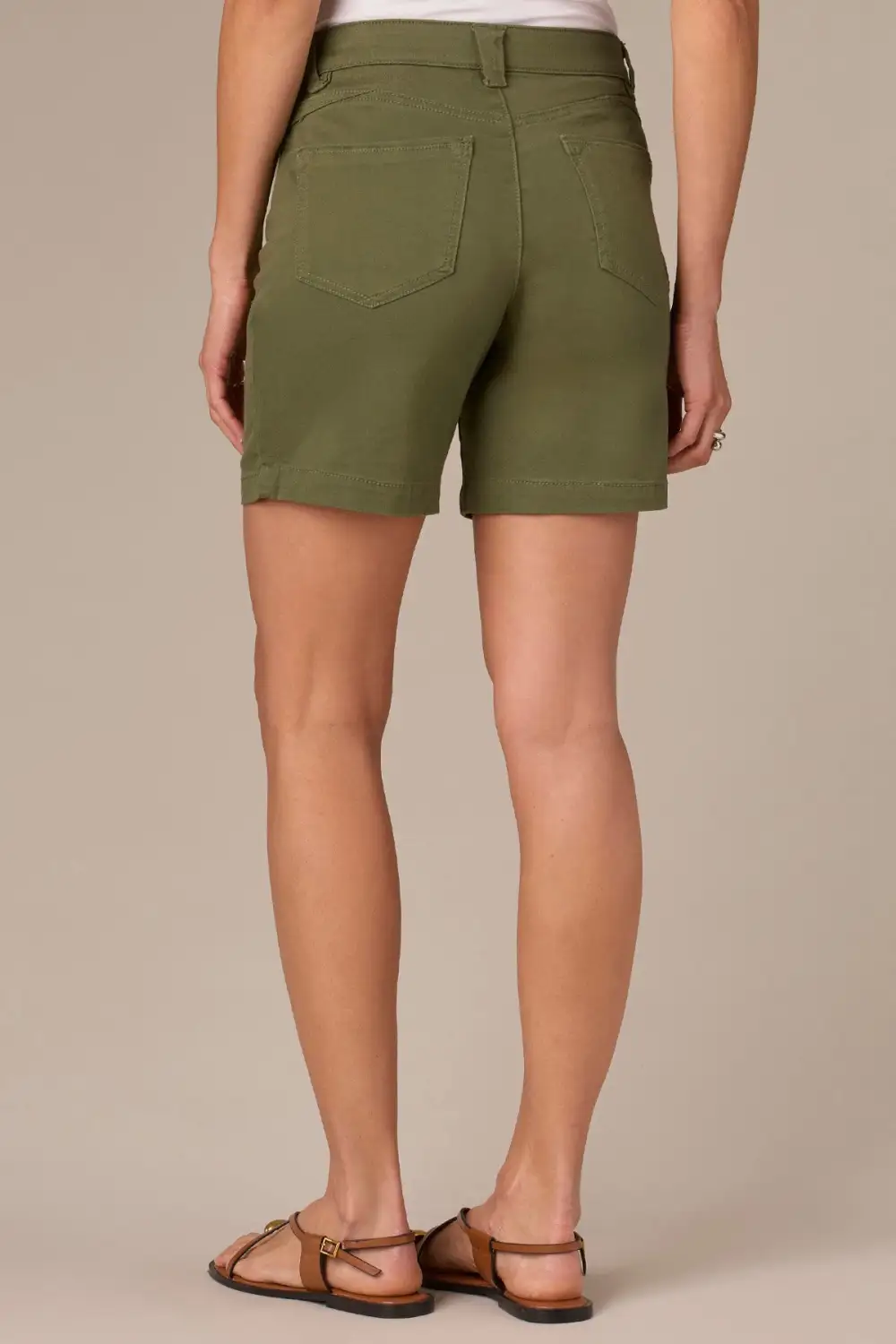 Mid Rise Stretch Twill Shorts