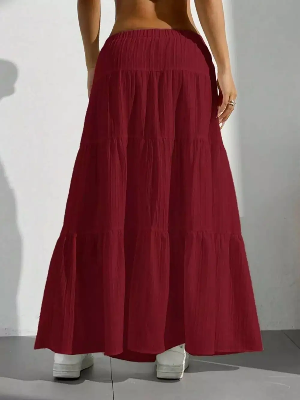 Modern Tiered Flowy Maxi Skirt